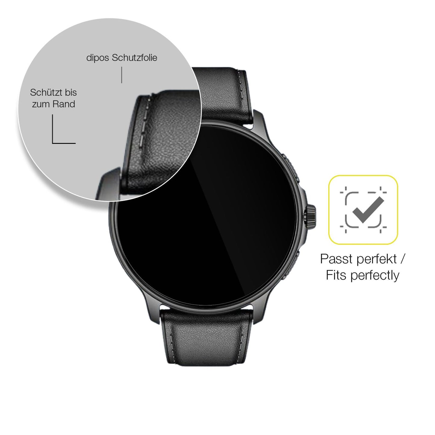2x 3D Full Cover Schutzfolie für Smartwatch 28.5mm (6)