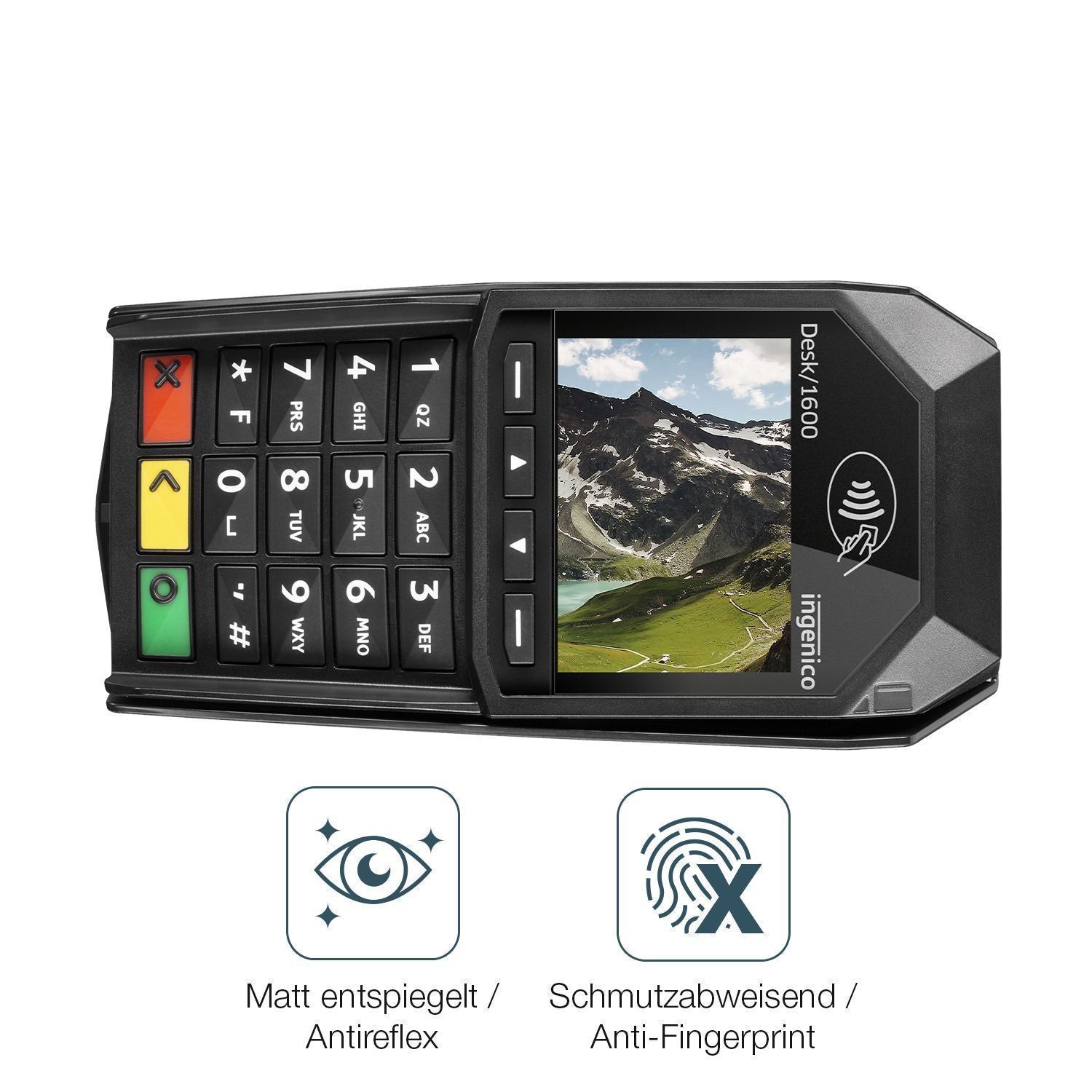 2x 9H Schutzfolie matt für Ingenico Desk 1600 Panz (5)