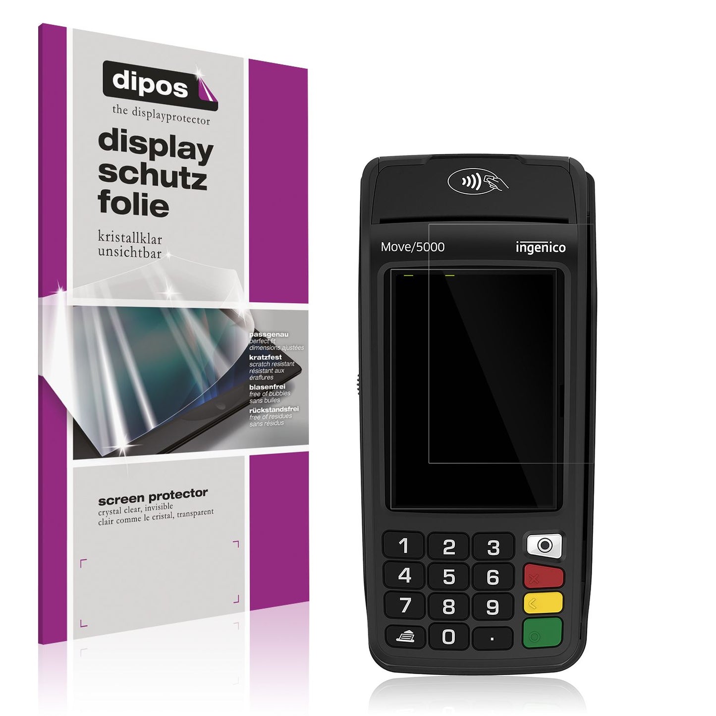 4x Schutzfolie klar für Ingenico Move 5000 Display (1)