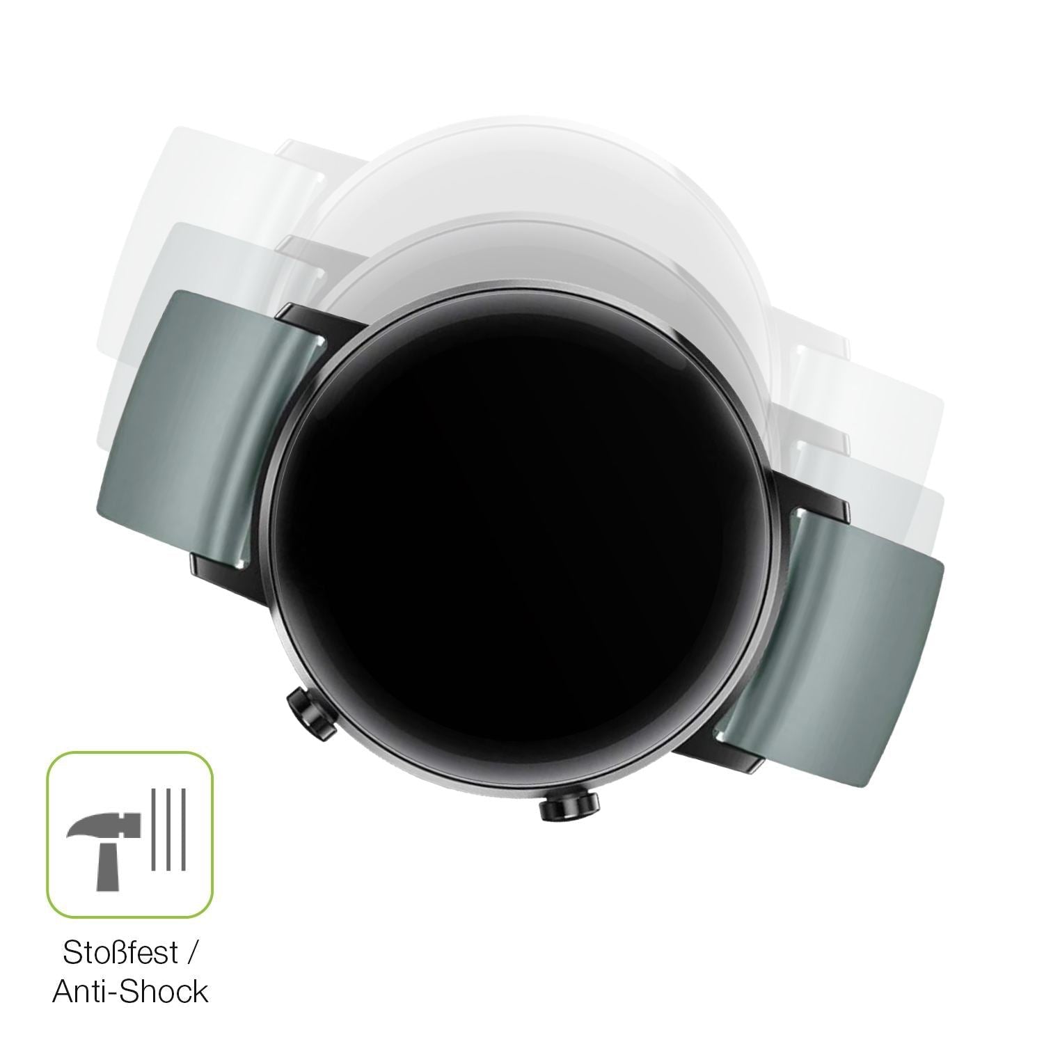 2x Full Cover Schutzfolie matt für Huawei Watch GT (4)