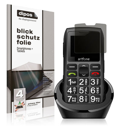 Blickschutzfolie für artfone C1+ Seniorenhandy mat (1)