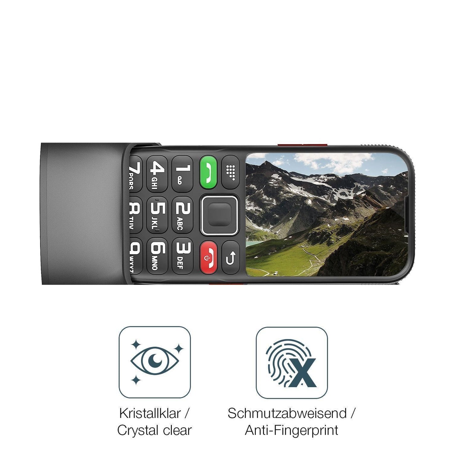 4x Schutzfolie klar für Brisum F22 Seniorenhandy D (4)