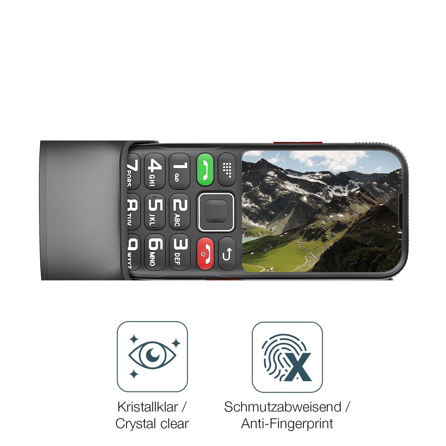 4x Schutzfolie klar für Brisum F22 Seniorenhandy D (4)