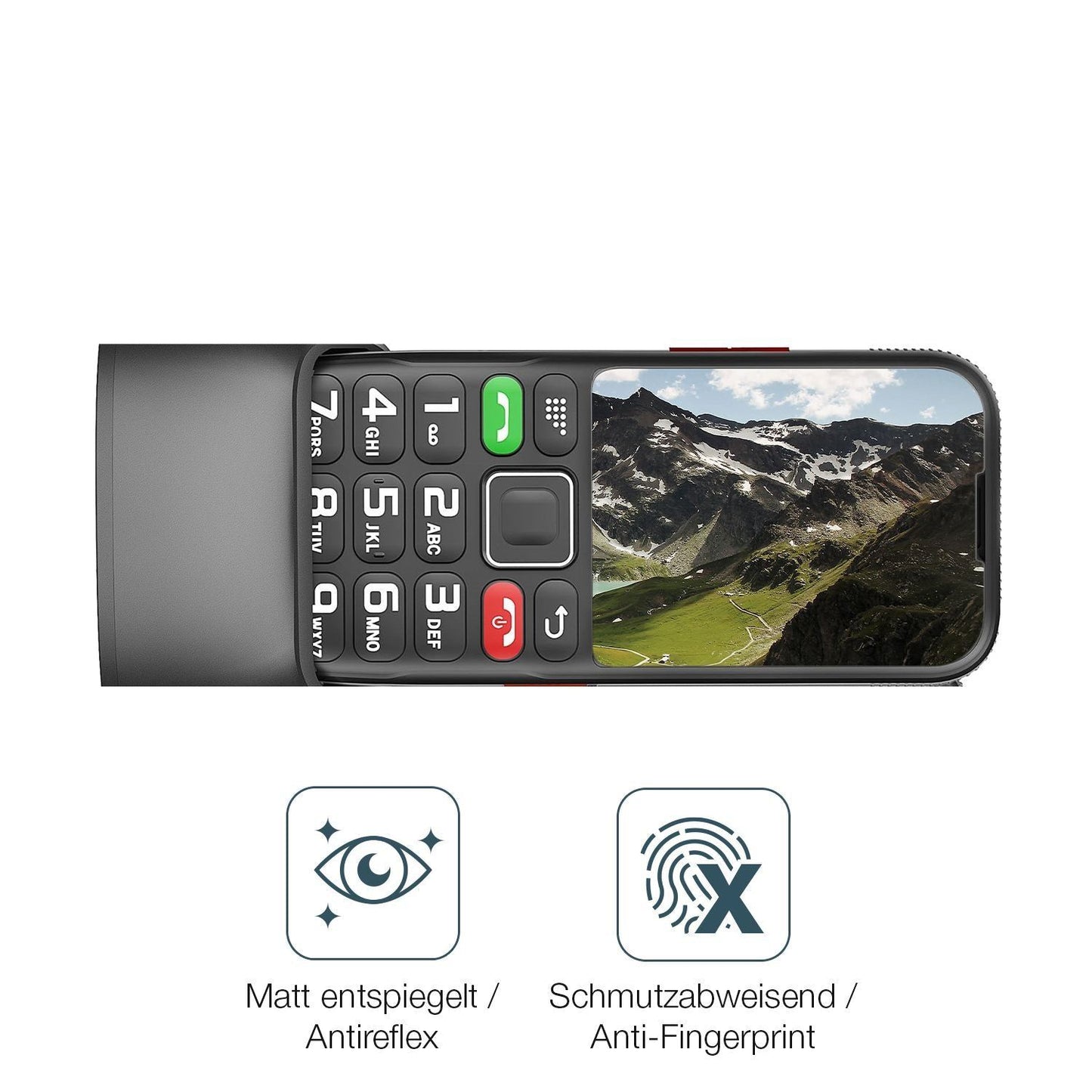 4x Schutzfolie matt für Brisum F22 Seniorenhandy D (4)