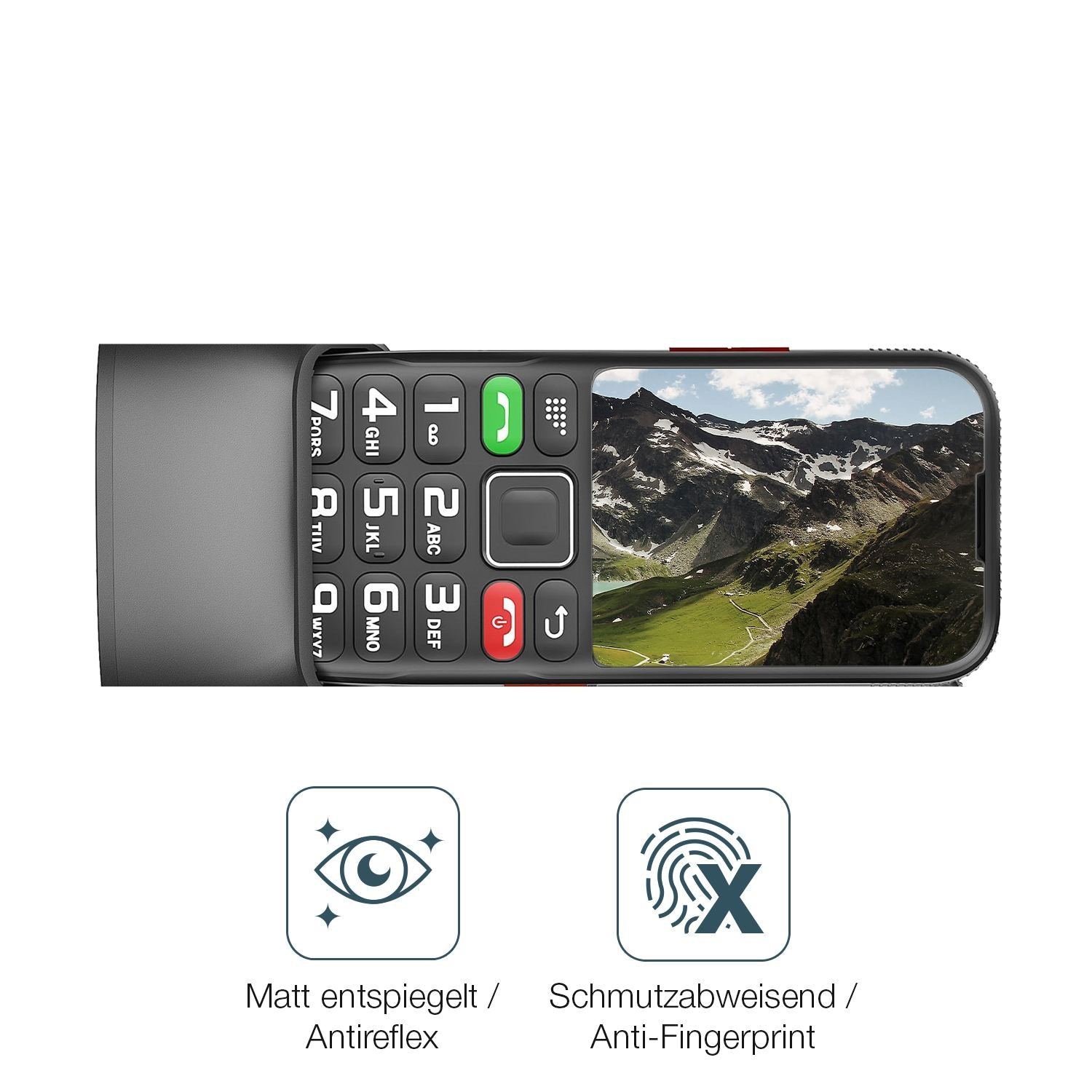 4x Schutzfolie matt für Brisum F22 Seniorenhandy D (4)