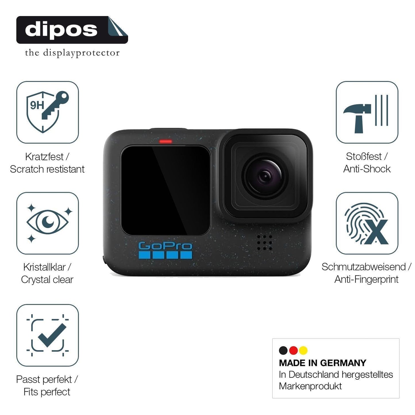 2x 9H Schutzfolie für GoPro Hero 12 Black Panzerfo (7)