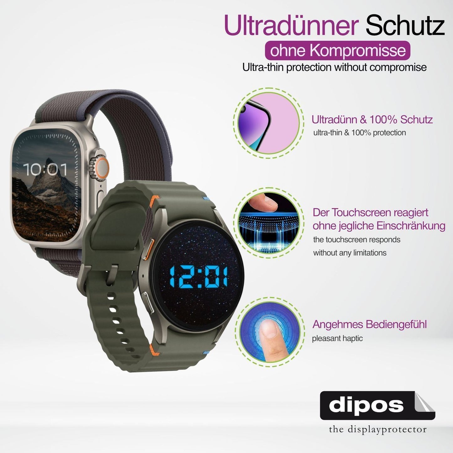 6x Schutzfolie klar für Fossil FB-01 Display-Schut (3)