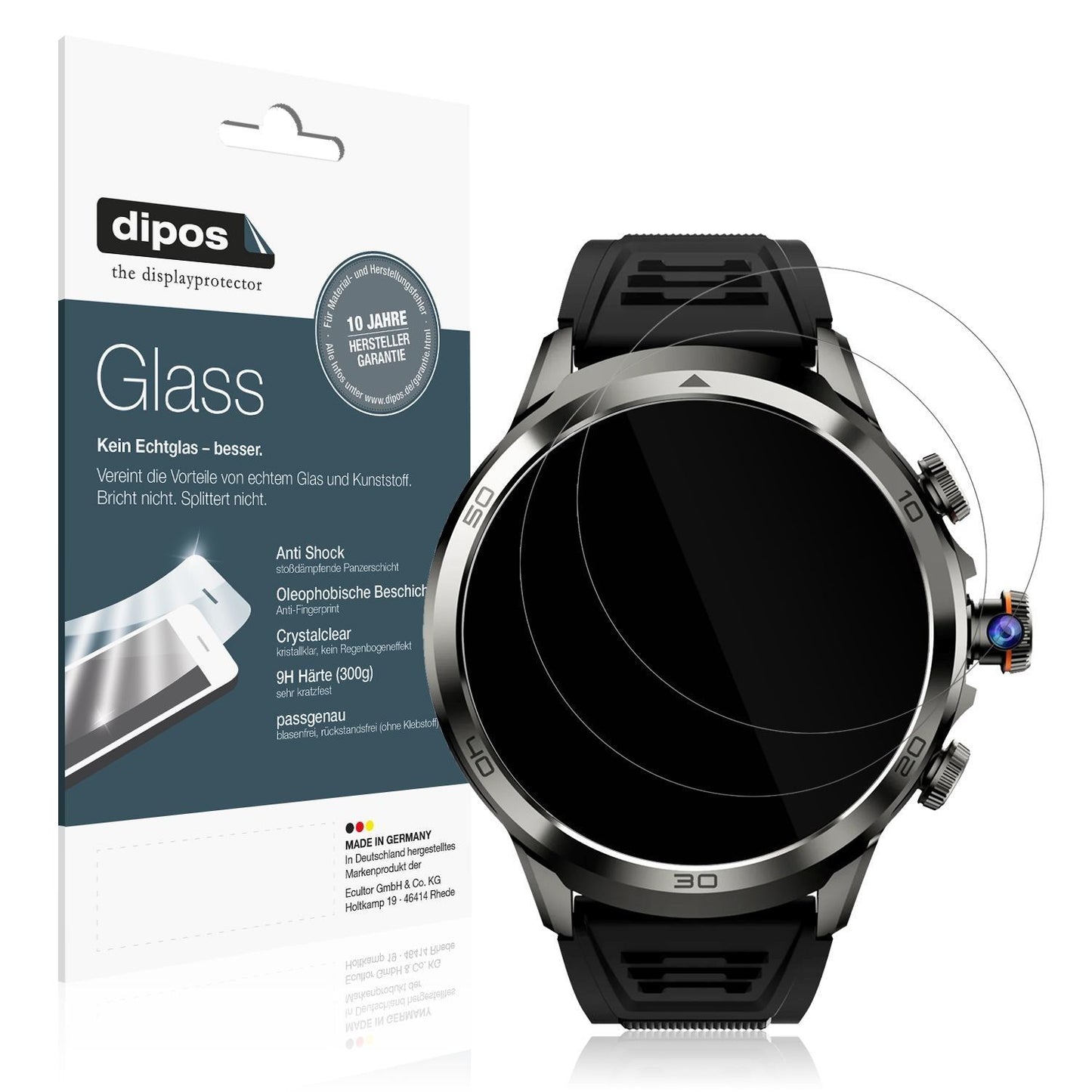 2x 9H Schutzfolie für Rogbid Model R2 Smartwatch P (1)