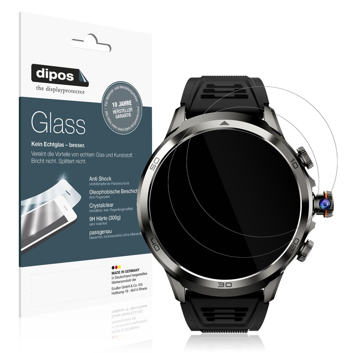2x 9H Schutzfolie für Rogbid Model R2 Smartwatch P (1)