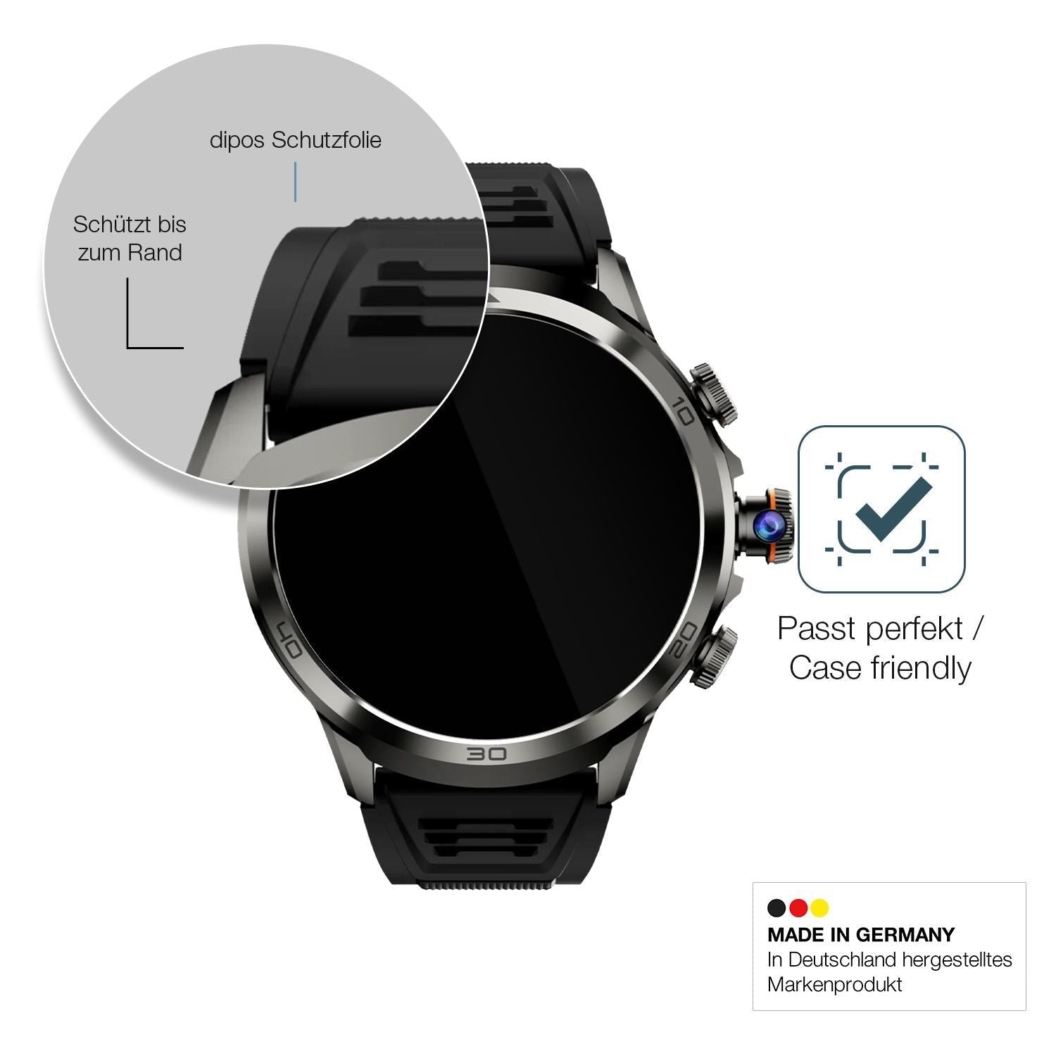 2x 9H Schutzfolie für Rogbid Model R2 Smartwatch P (6)