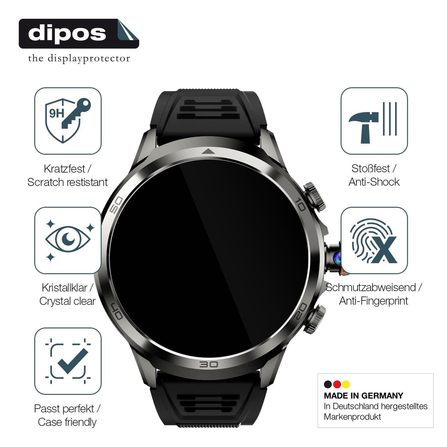 2x 9H Schutzfolie für Rogbid Model R2 Smartwatch P (7)
