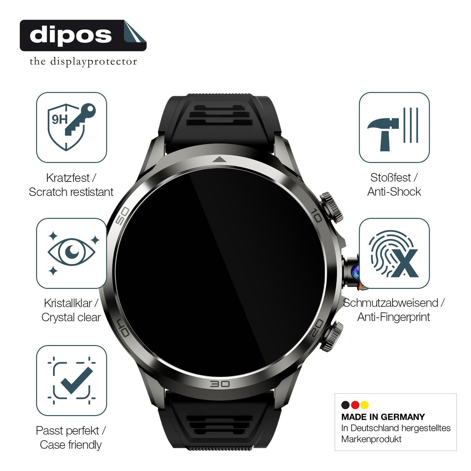 2x 9H Schutzfolie für Rogbid Model R2 Smartwatch P (7)