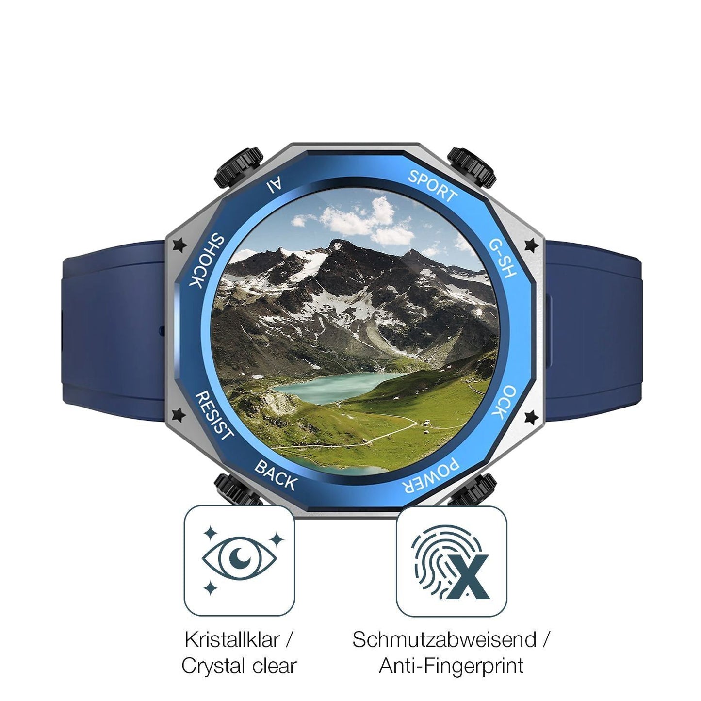 6x Schutzfolie klar für Rogbid Tank M1 Smartwatch  (4)