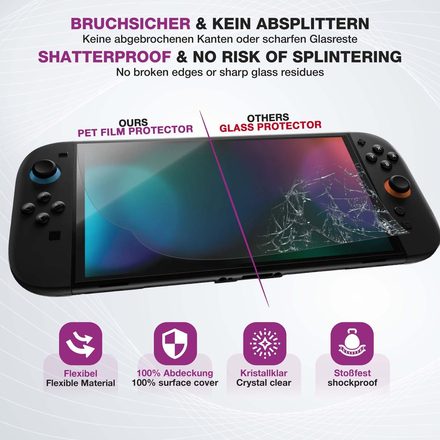 2x Schutzfolie klar für Nintendo Switch 2 2025 Dis (2)