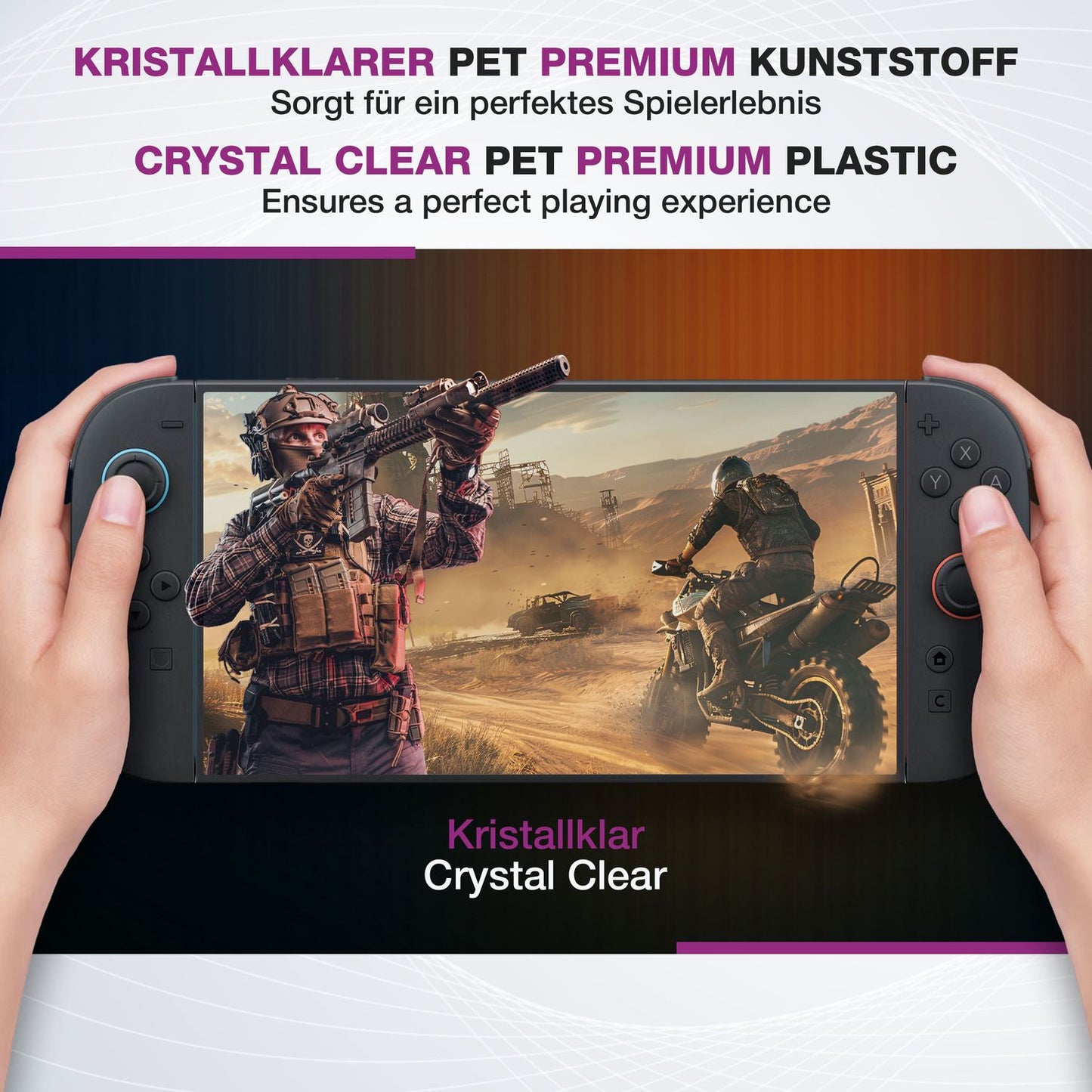 2x Schutzfolie klar für Nintendo Switch 2 2025 Dis (3)