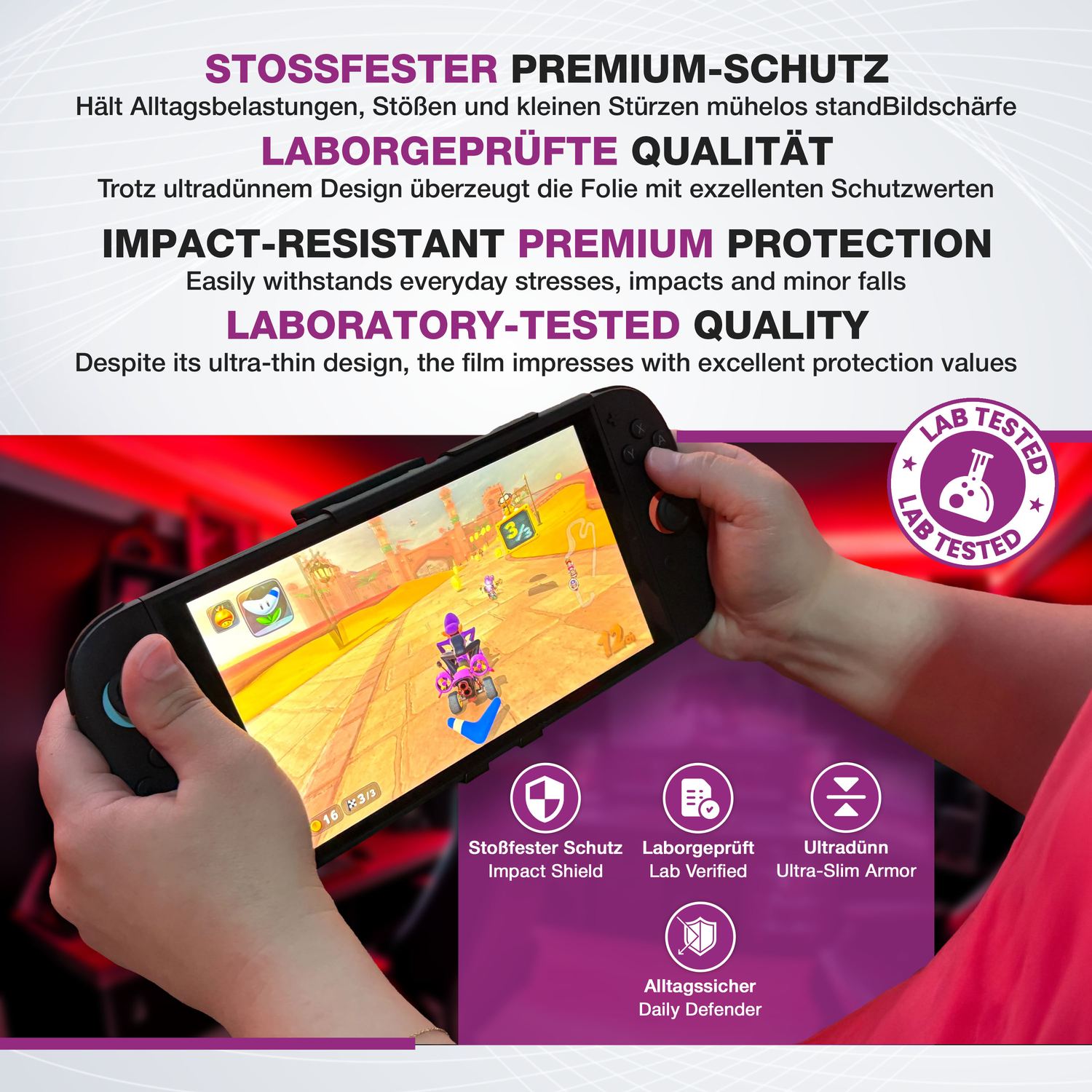 2x Schutzfolie klar für Nintendo Switch 2 2025 Dis (4)