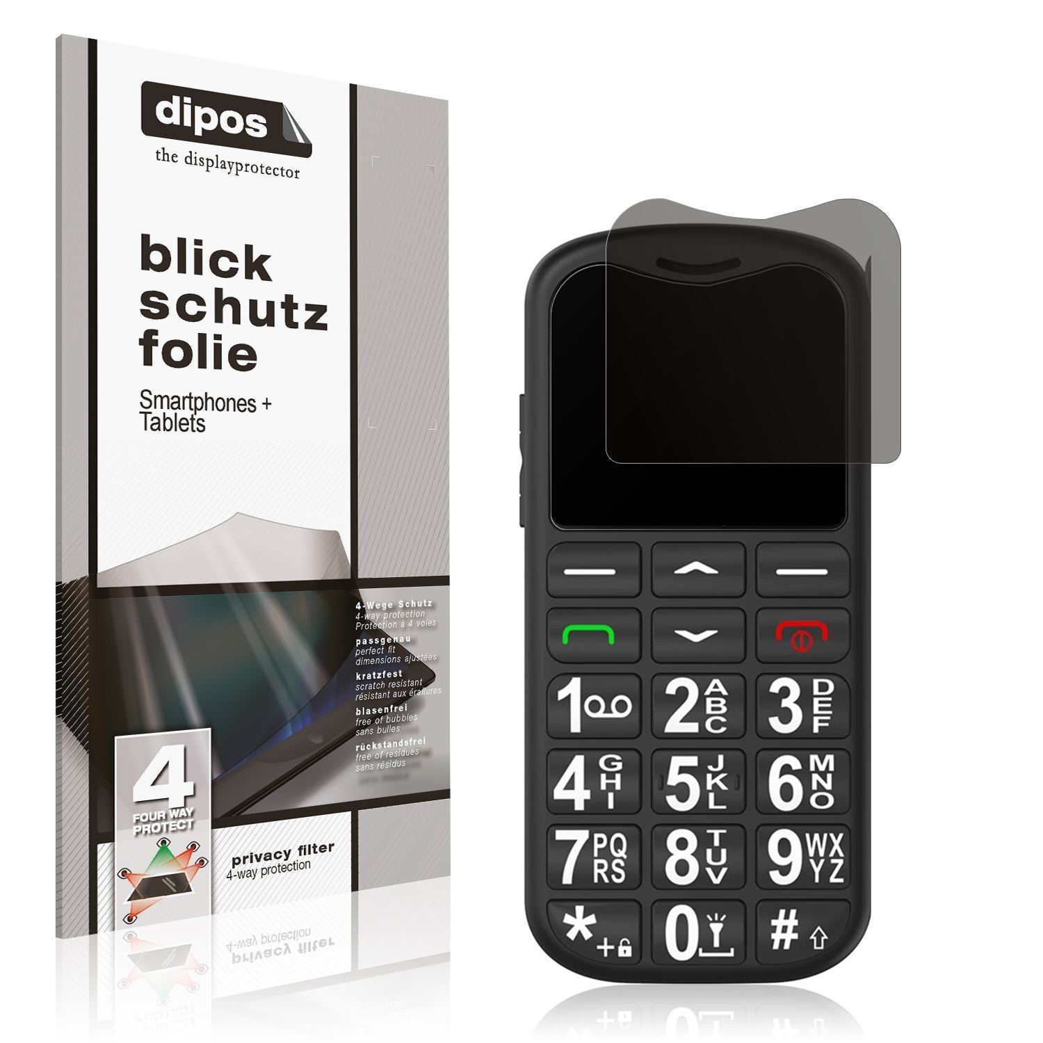 Blickschutzfolie für uleway G180 Seniorenhandy mat (1)