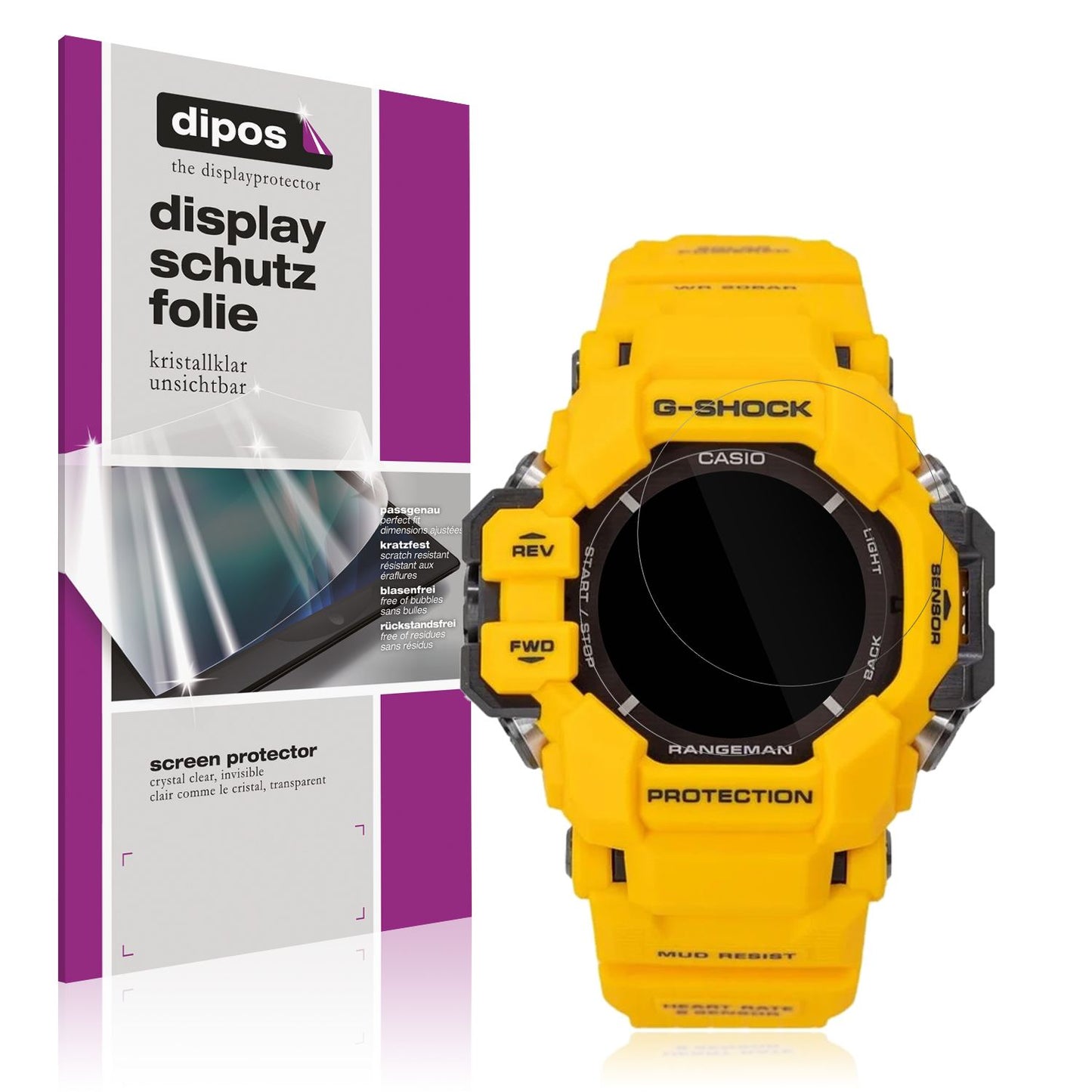 6x Schutzfolie klar für Casio G-Shock GPR H1000 Di (1)