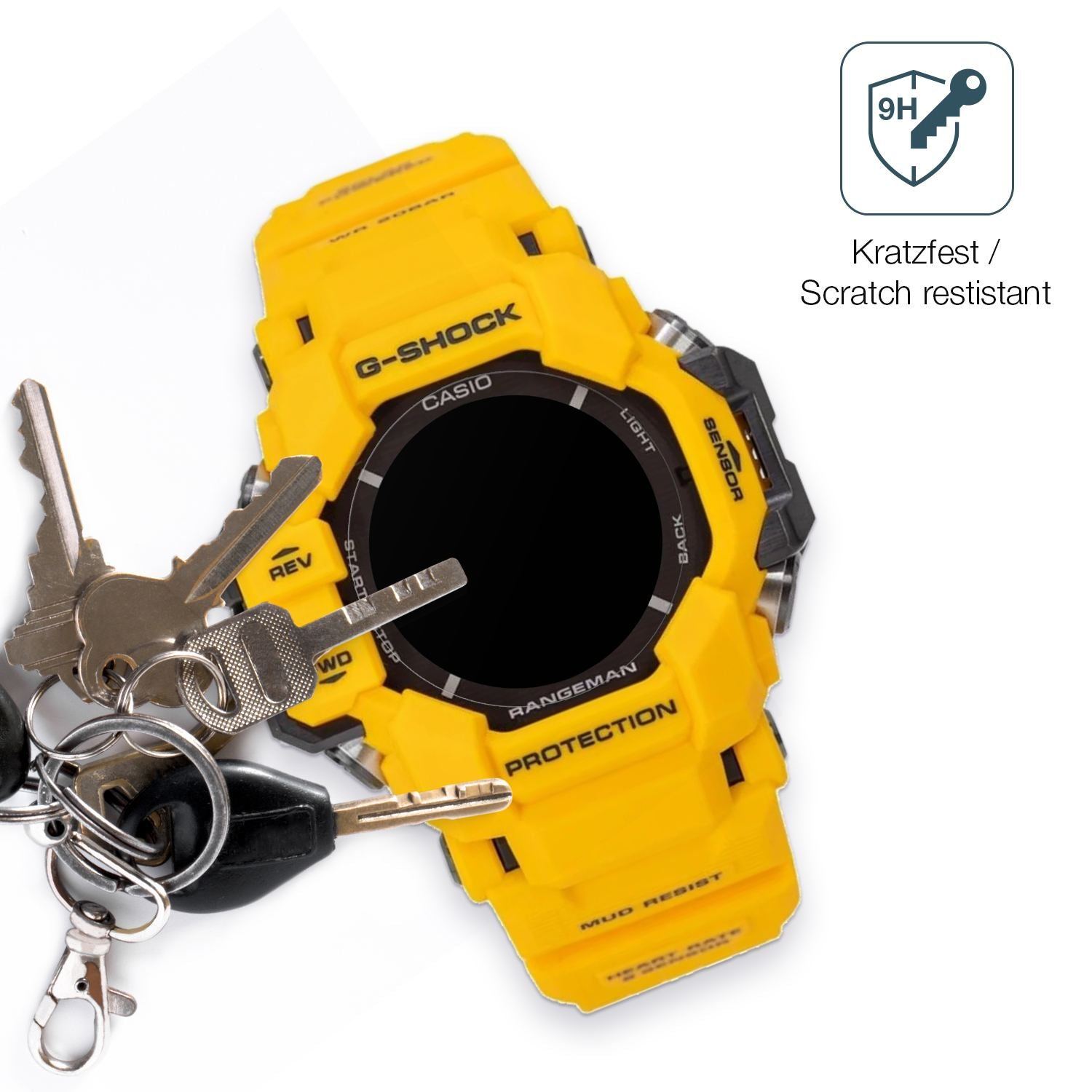 2x 9H Schutzfolie matt für Casio G-Shock GPR H1000 (3)