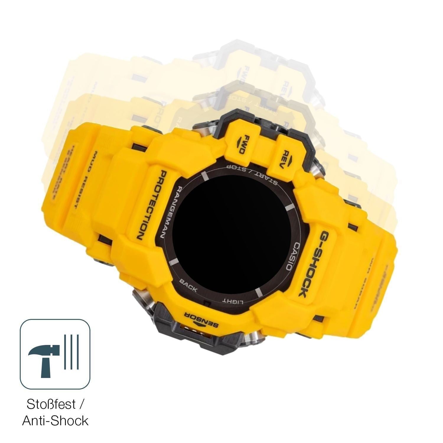 2x 9H Schutzfolie matt für Casio G-Shock GPR H1000 (4)