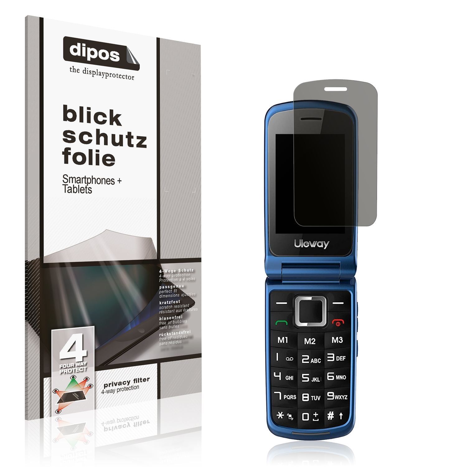 Blickschutzfolie für uleway G380 Seniorenhandy mat (1)