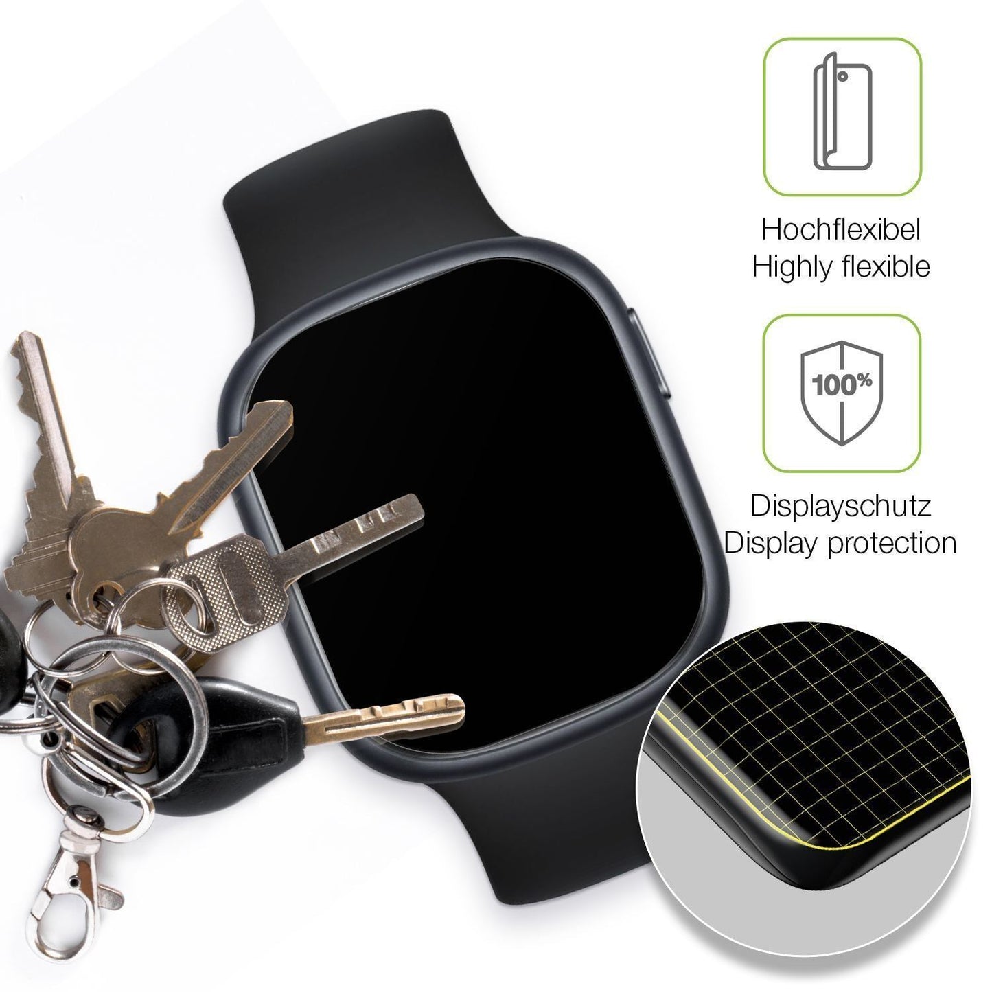 2x Full Cover Schutzfolie matt für Honor Watch 4 (3)