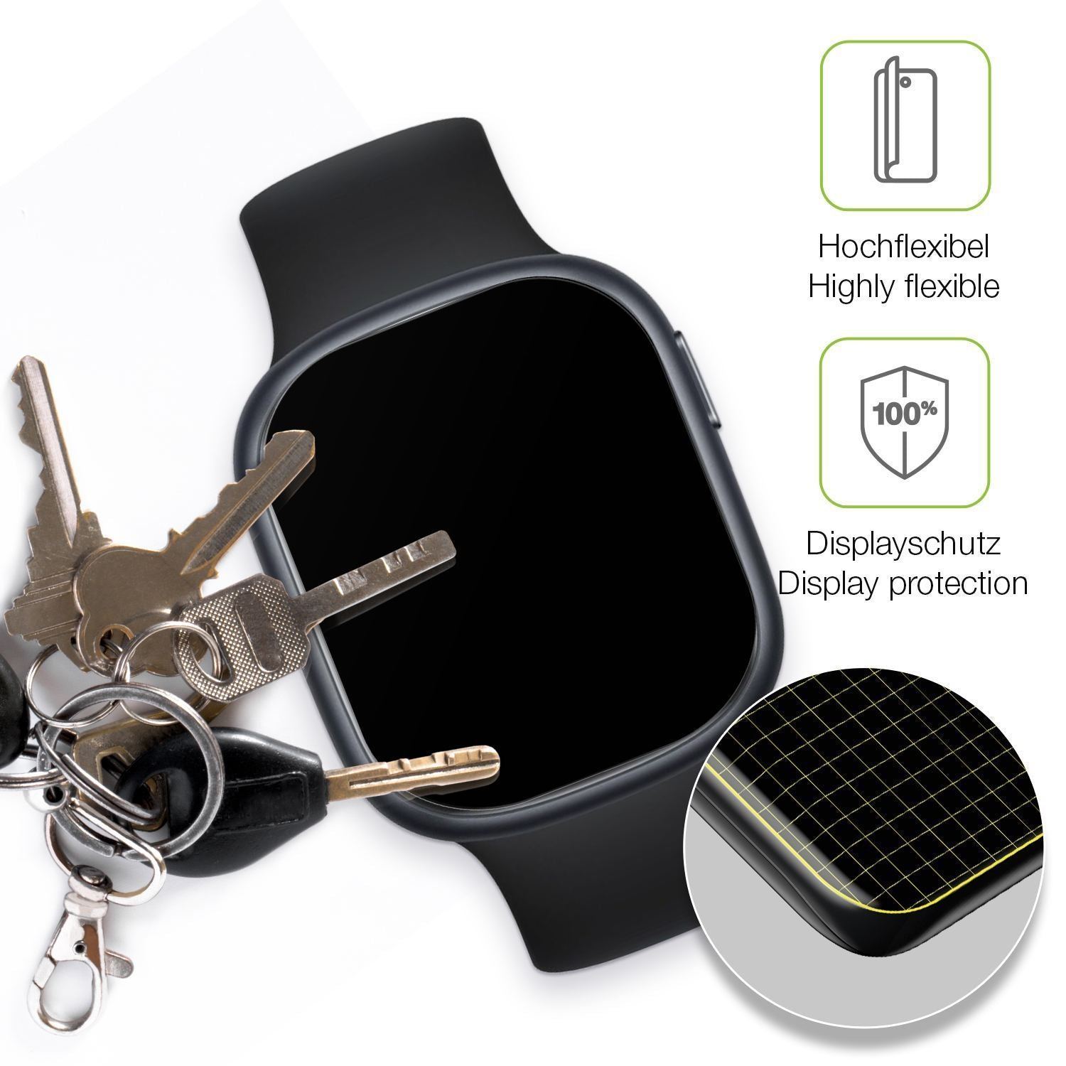 2x Full Cover Schutzfolie matt für Honor Watch 4 (3)