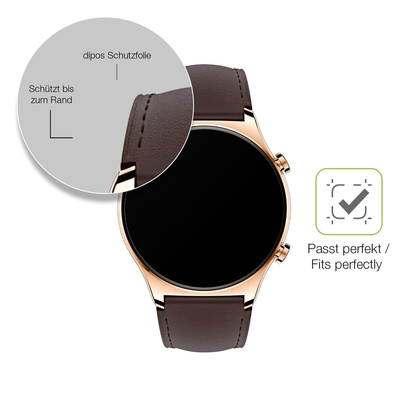2x Full Cover Schutzfolie matt für Honor Watch GS  (6)