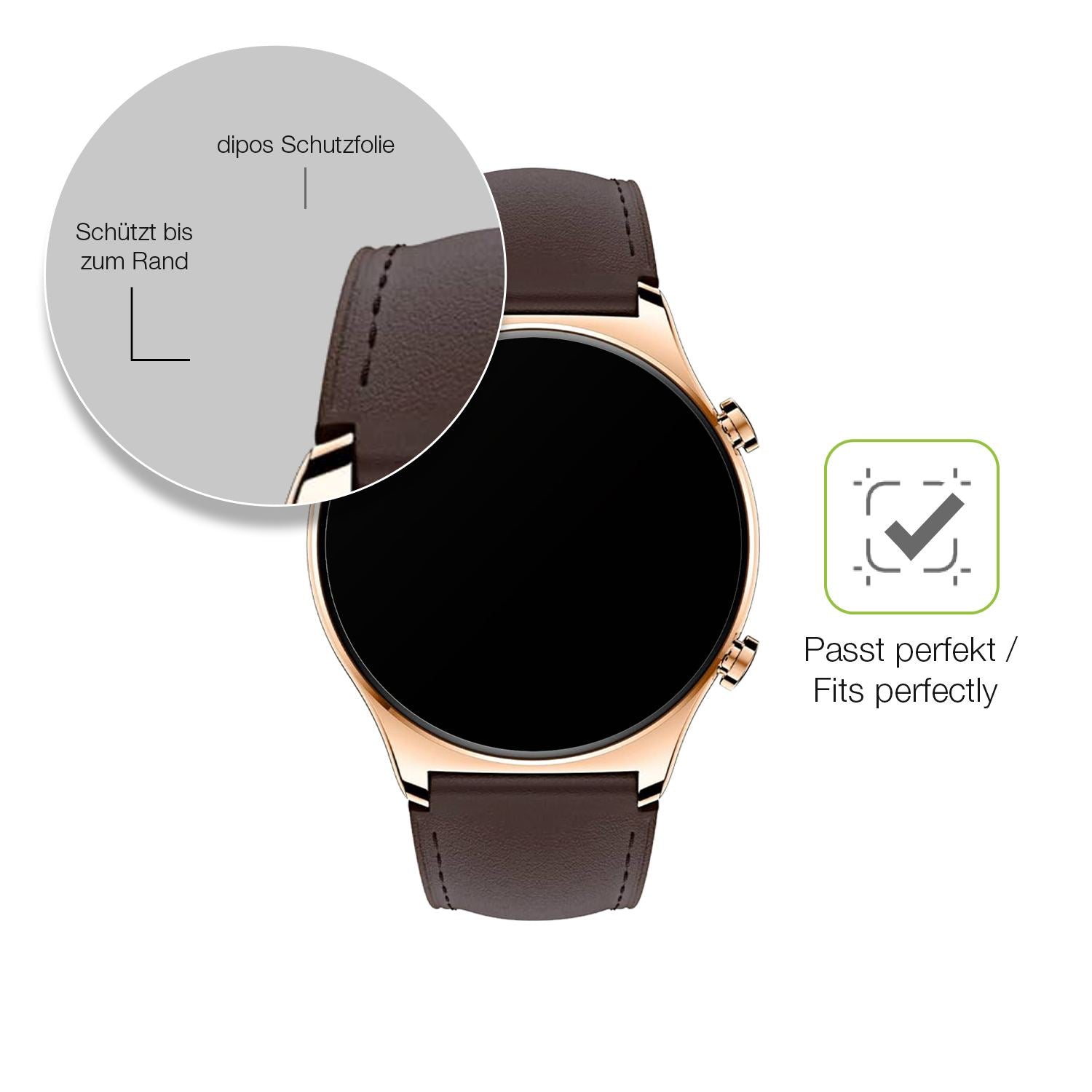 2x Full Cover Schutzfolie matt für Honor Watch GS  (6)