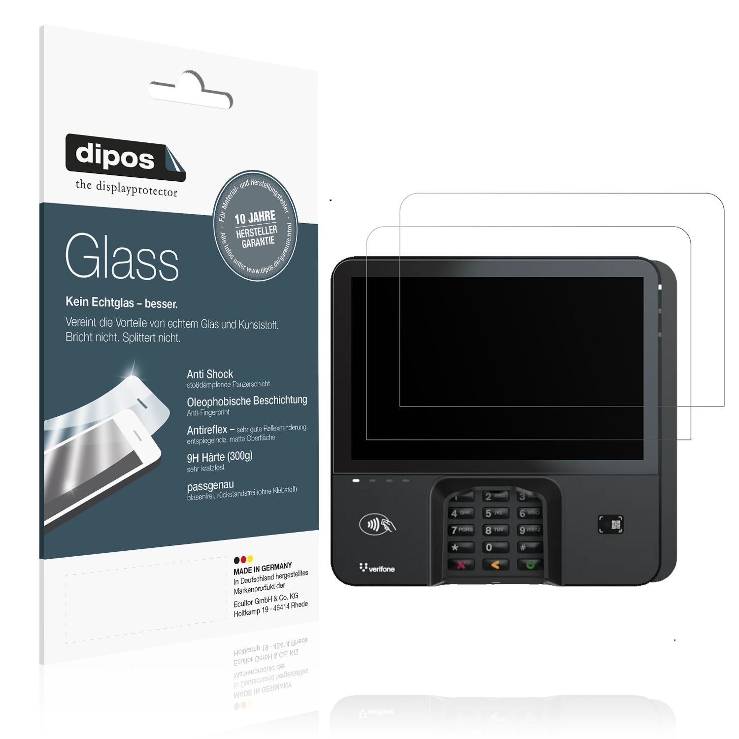 2x 9H Schutzfolie matt für Verifone M450 Panzerfol (1)
