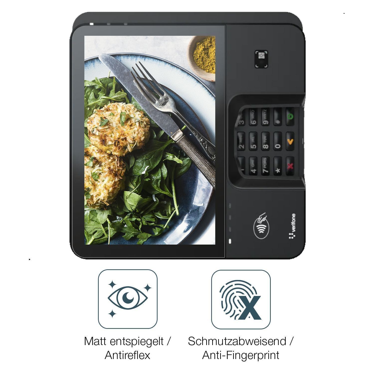 2x 9H Schutzfolie matt für Verifone M450 Panzerfol (5)