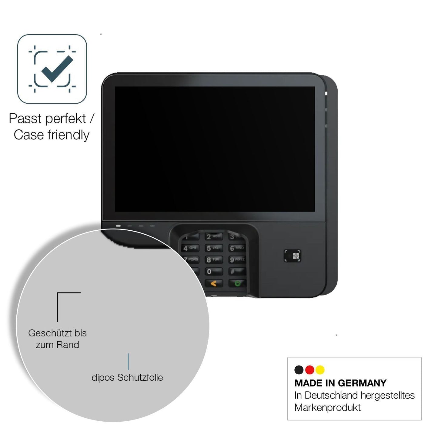 2x 9H Schutzfolie matt für Verifone M450 Panzerfol (6)