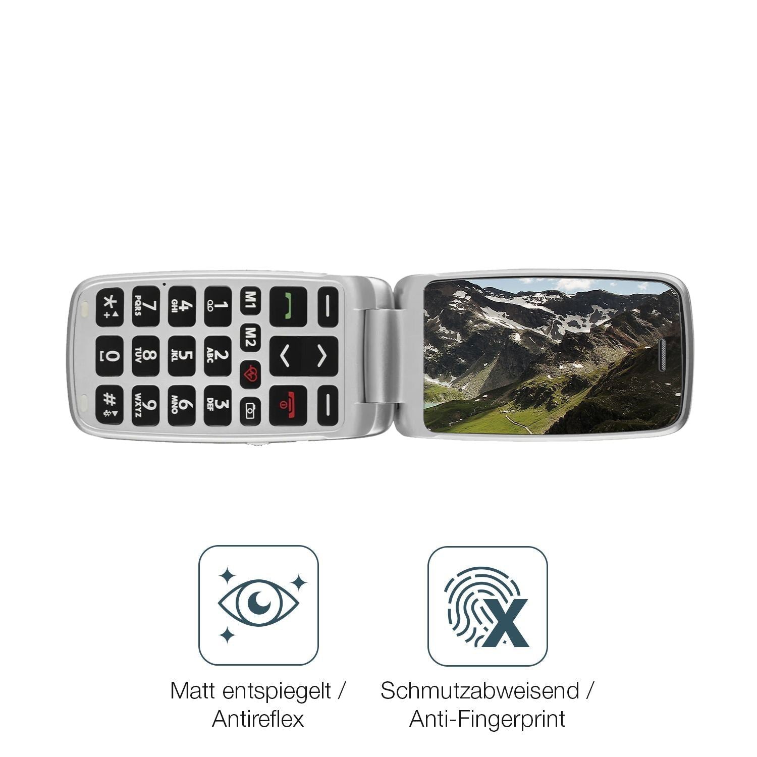 2x 9H Schutzfolie matt für Doro 2820 Panzerfolie (5)