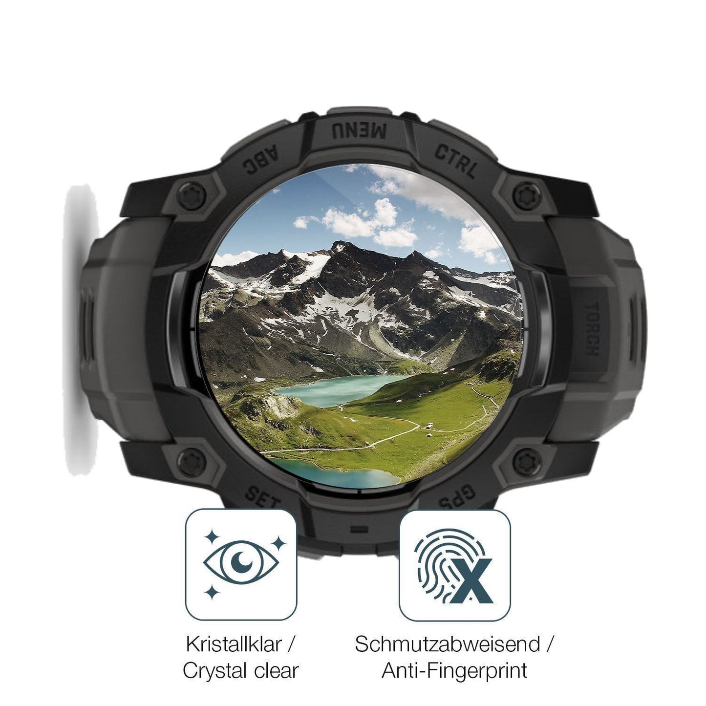 6x Schutzfolie klar für Garmin Instinct 3 50mm Dis (4)
