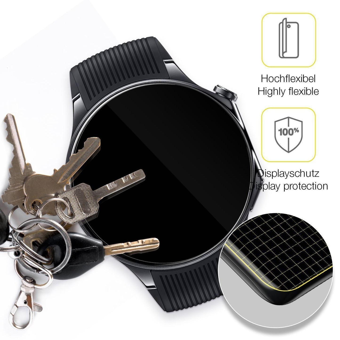 2x 3D Full Cover Schutzfolie für Oppo Watch X2 (3)