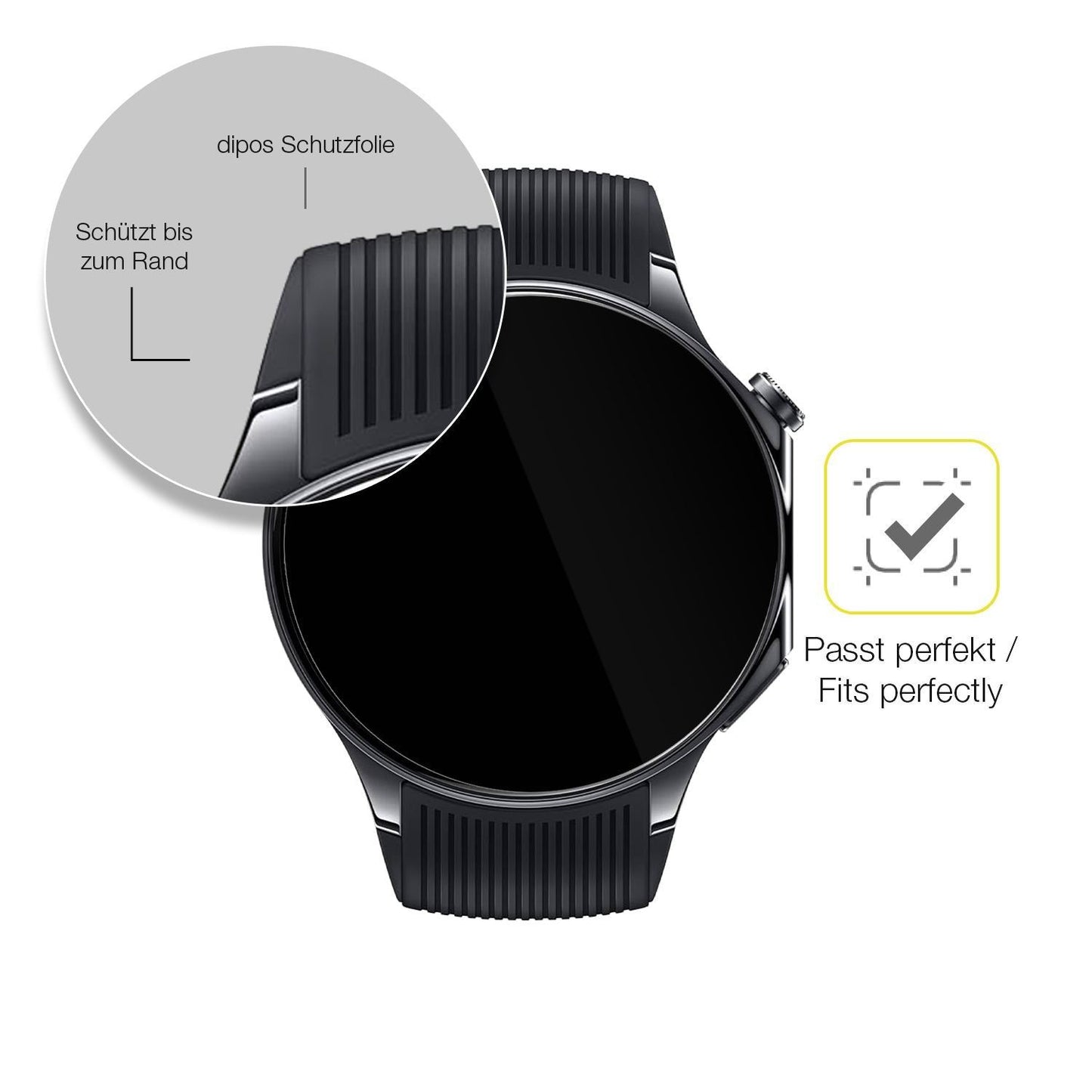 2x 3D Full Cover Schutzfolie für Oppo Watch X2 (6)