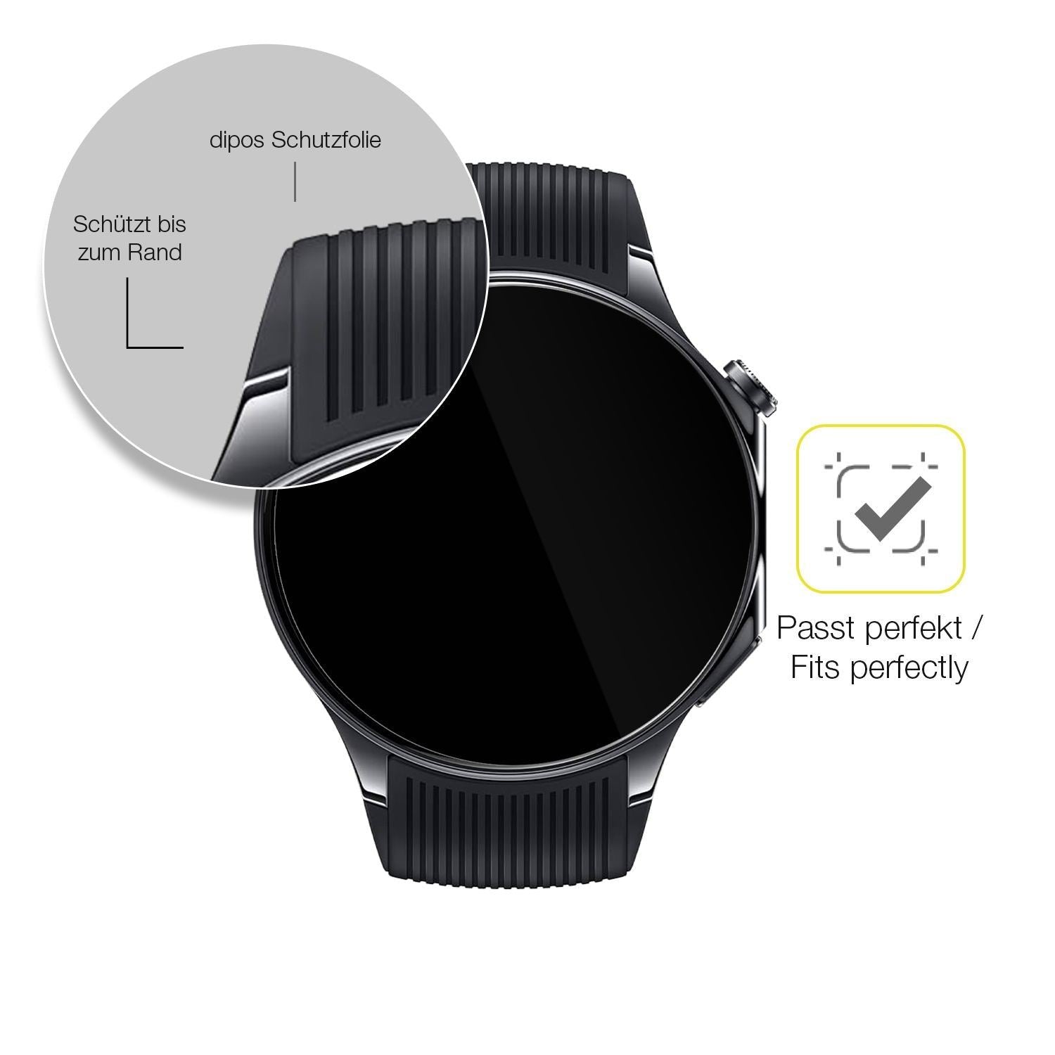 2x 3D Full Cover Schutzfolie für Oppo Watch X2 (6)