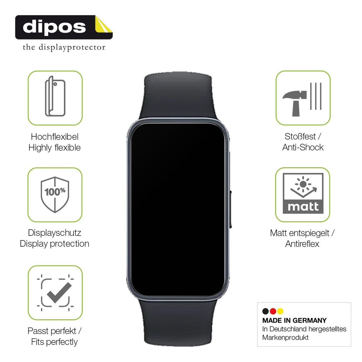 2x Full Cover Schutzfolie matt für Huawei Band 10 (7)