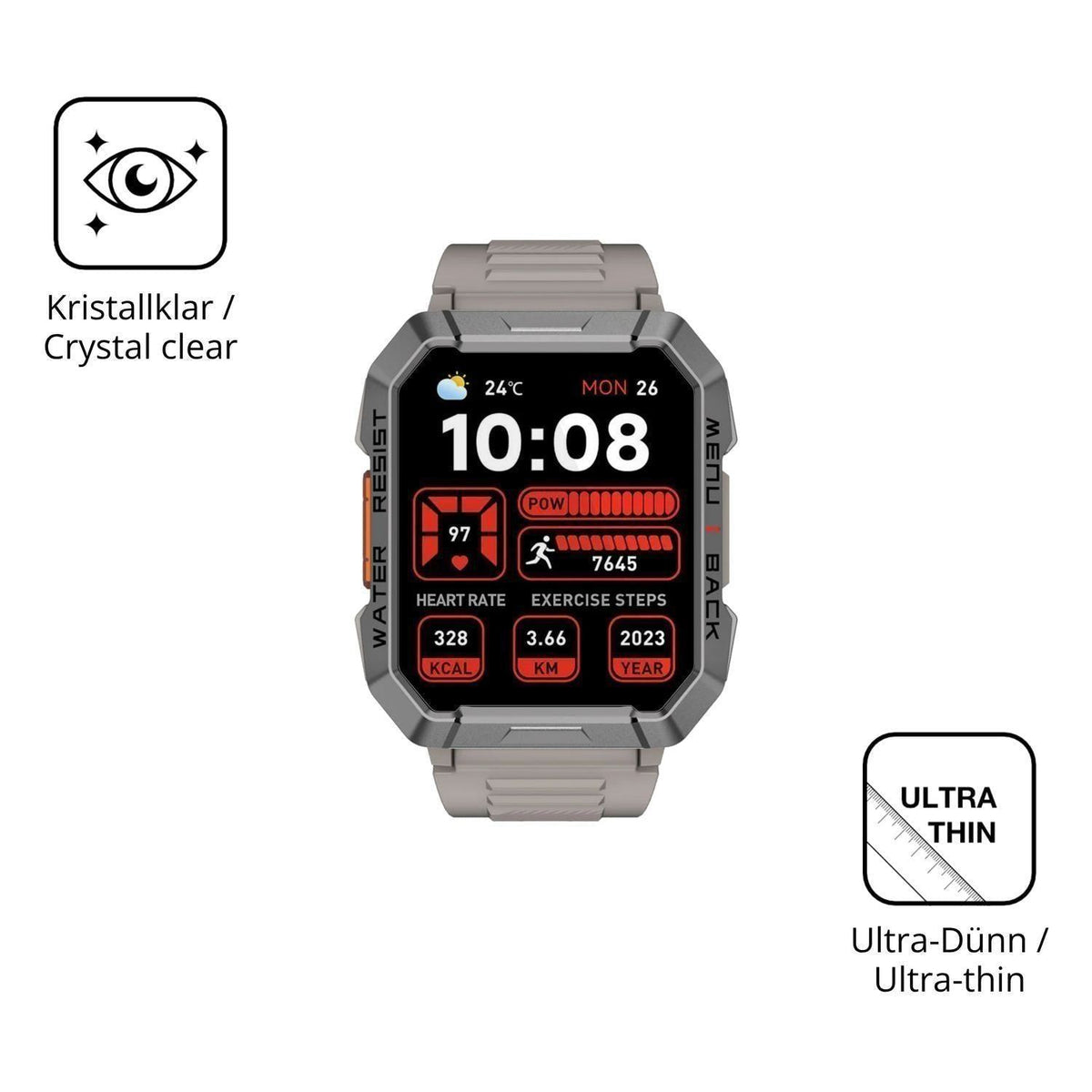 6x Schutzfolie klar für Blackview W60 Smartwatch 2 (4)