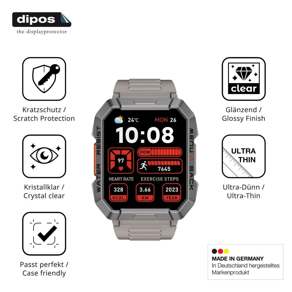 6x Schutzfolie klar für Blackview W60 Smartwatch 2 (7)