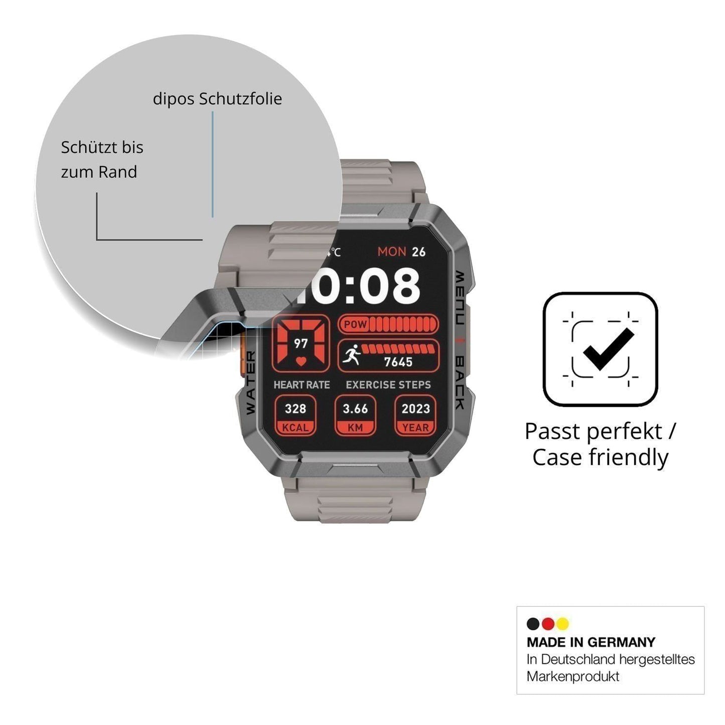 2x 9H Schutzfolie matt für Blackview W60 Smartwatc (6)
