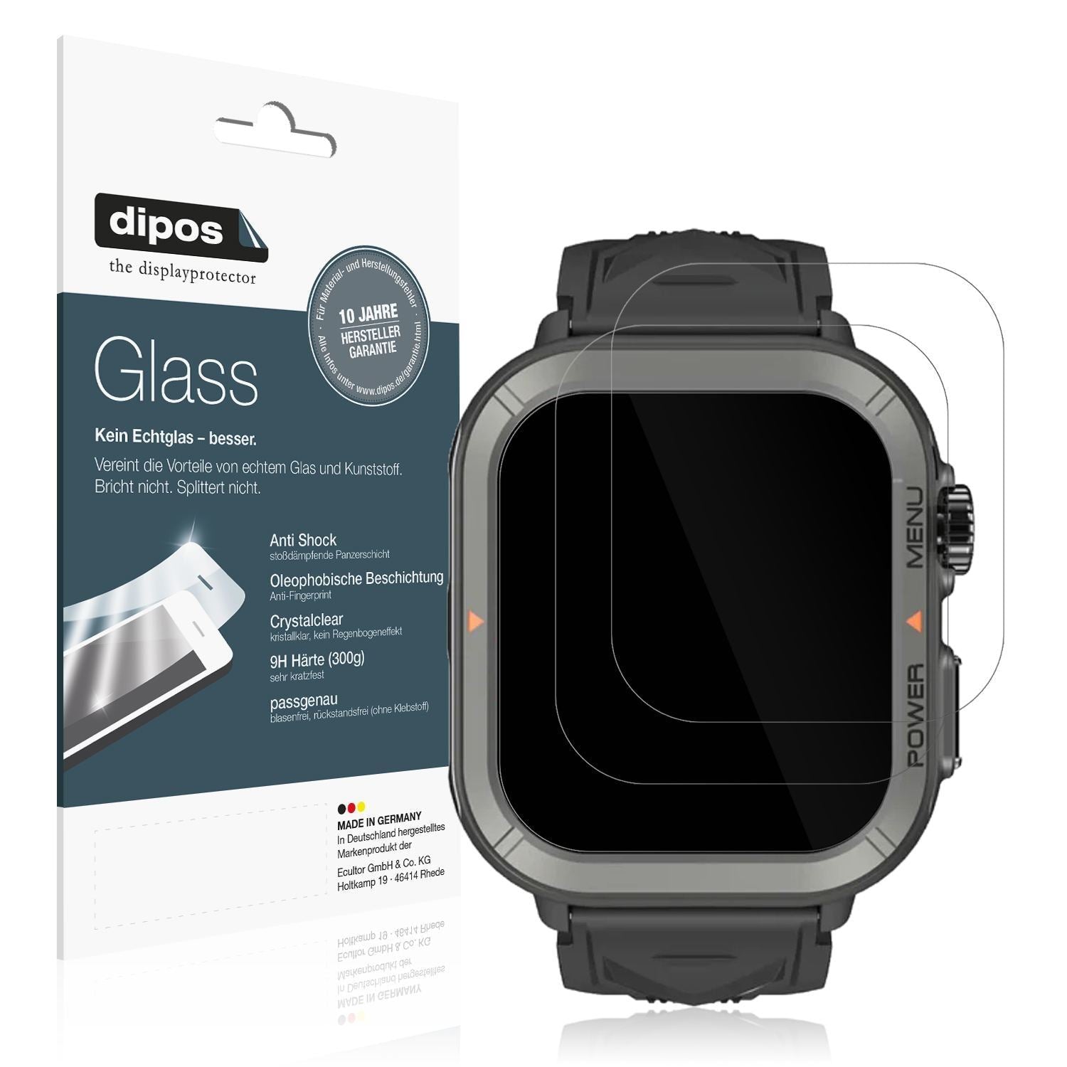 2x 9H Schutzfolie für Blackview W30 Smartwatch 1.9 (1)