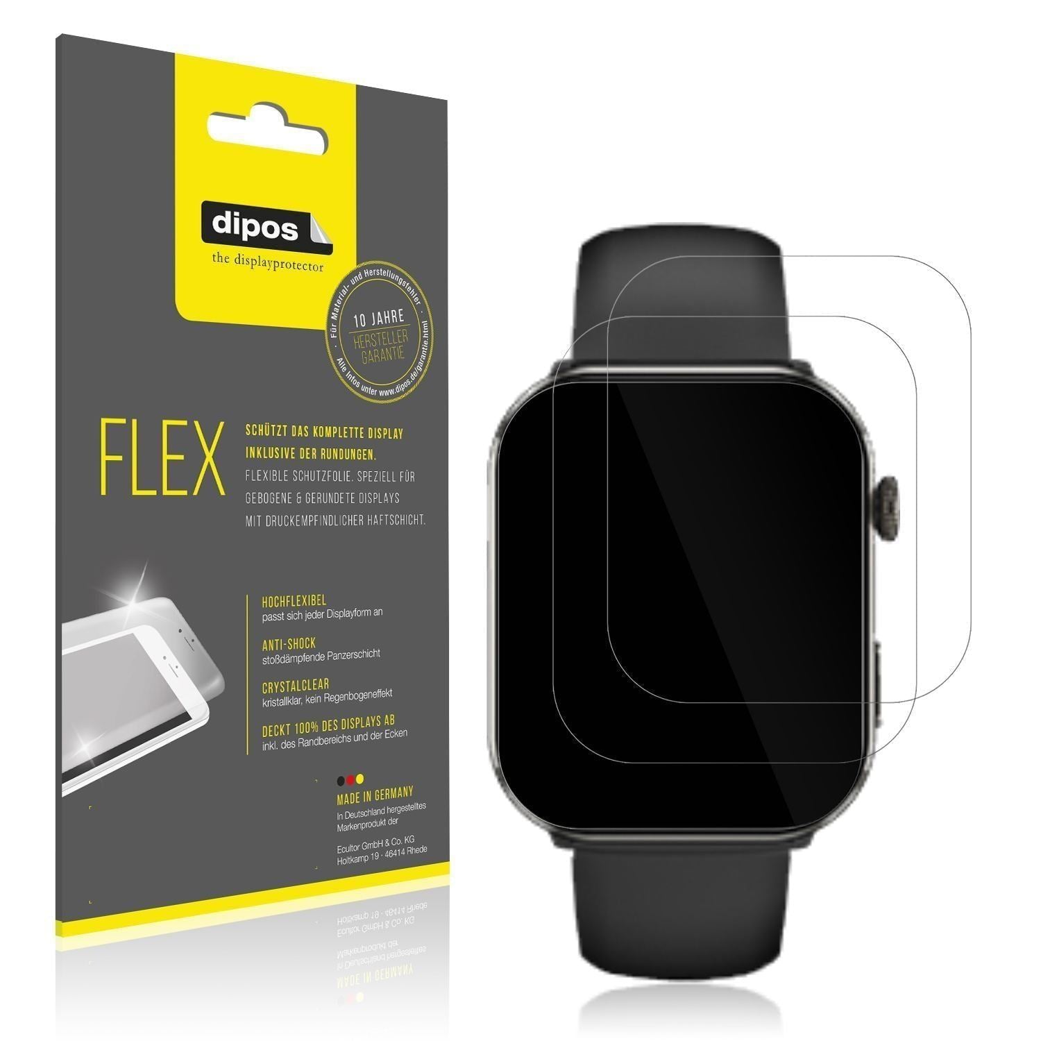2x 3D Full Cover Schutzfolie für bedee Smartwatch  (1)