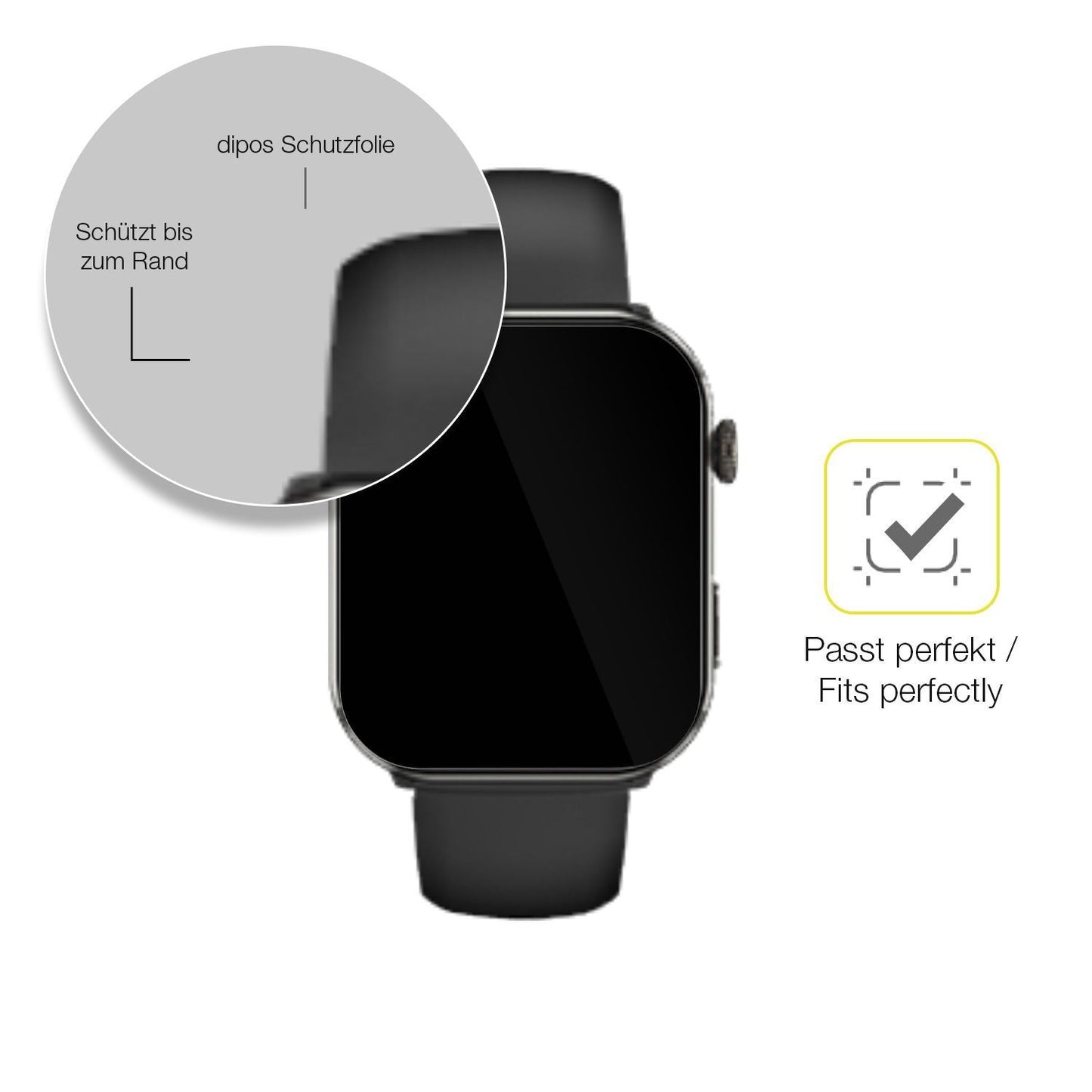 2x 3D Full Cover Schutzfolie für bedee Smartwatch  (6)