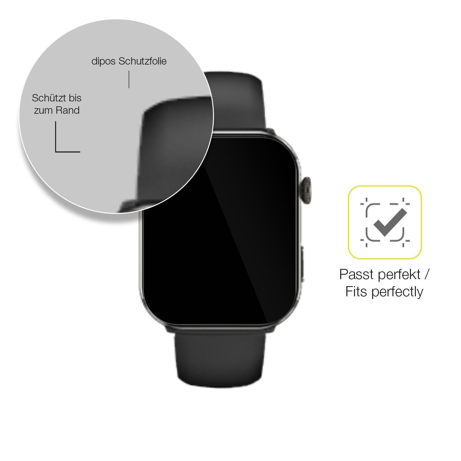 2x 3D Full Cover Schutzfolie für bedee Smartwatch  (6)