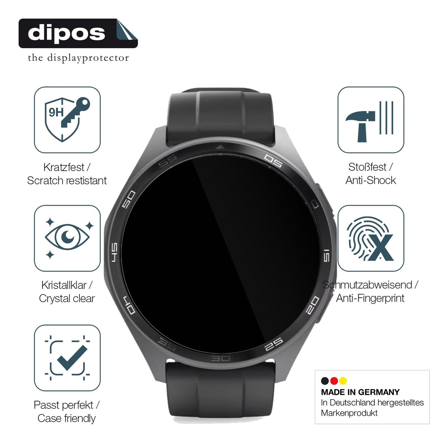 2x 9H Schutzfolie für Hama 7010 Smartwatch Panzerf (7)