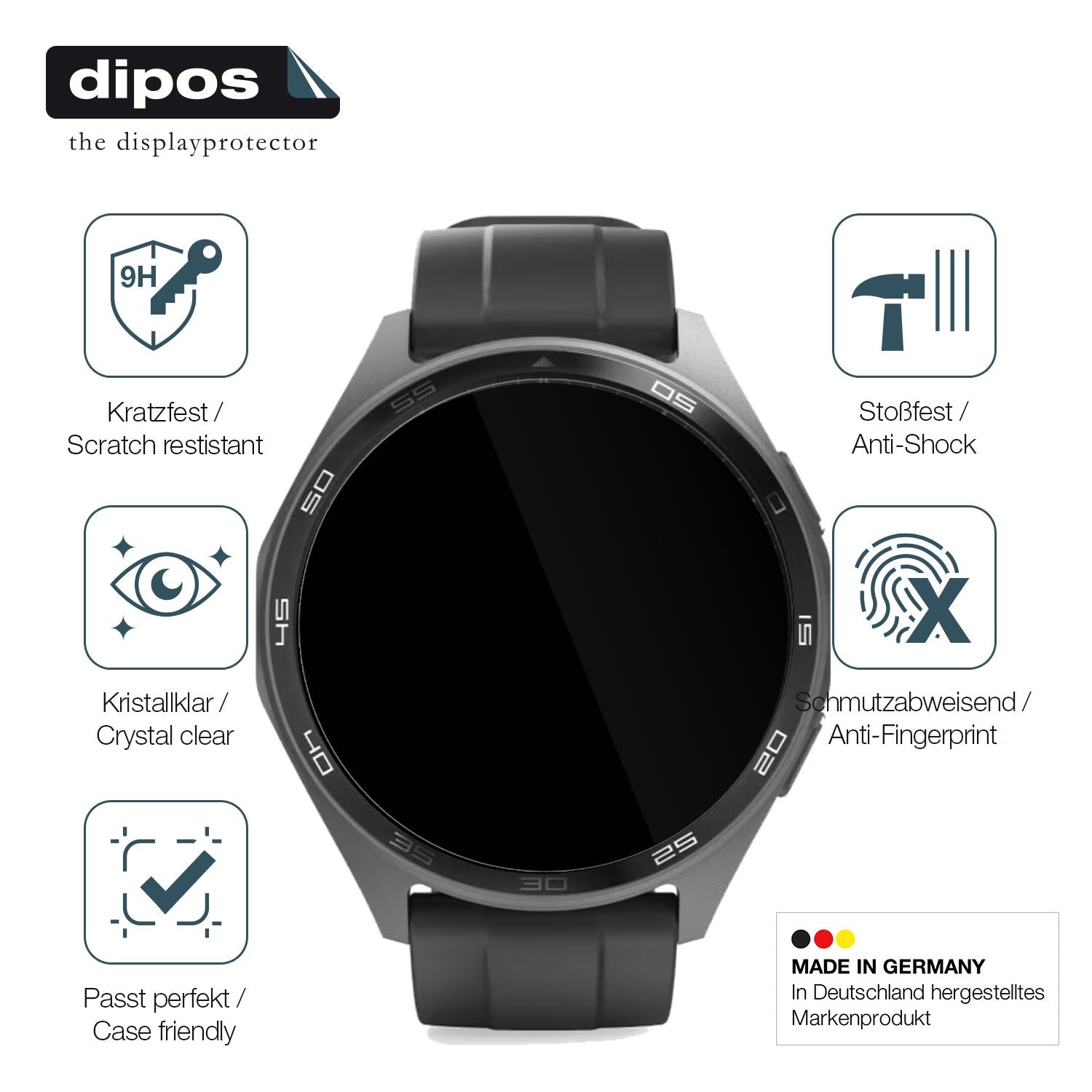 2x 9H Schutzfolie für Hama 7010 Smartwatch Panzerf (7)
