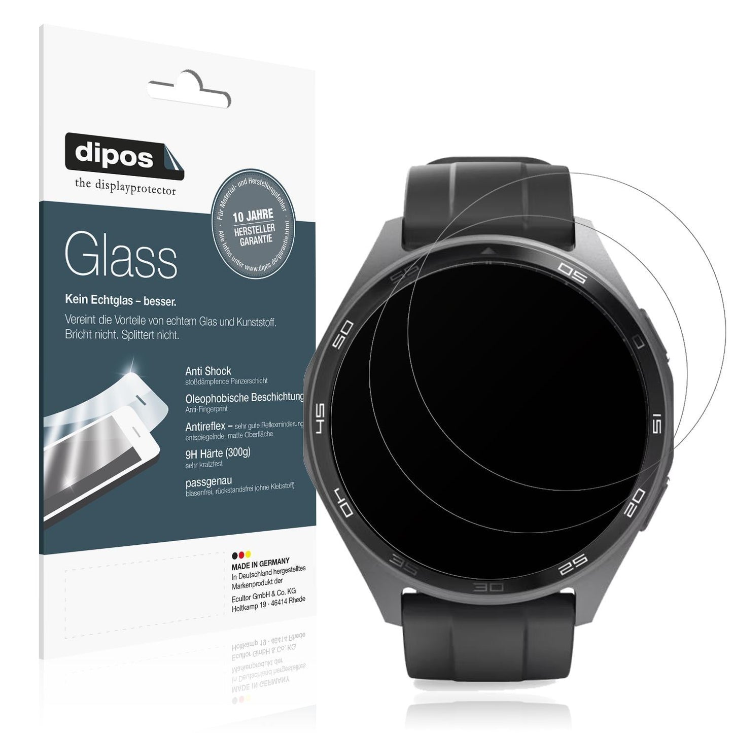 2x 9H Schutzfolie matt für Hama 7010 Smartwatch Pa (1)
