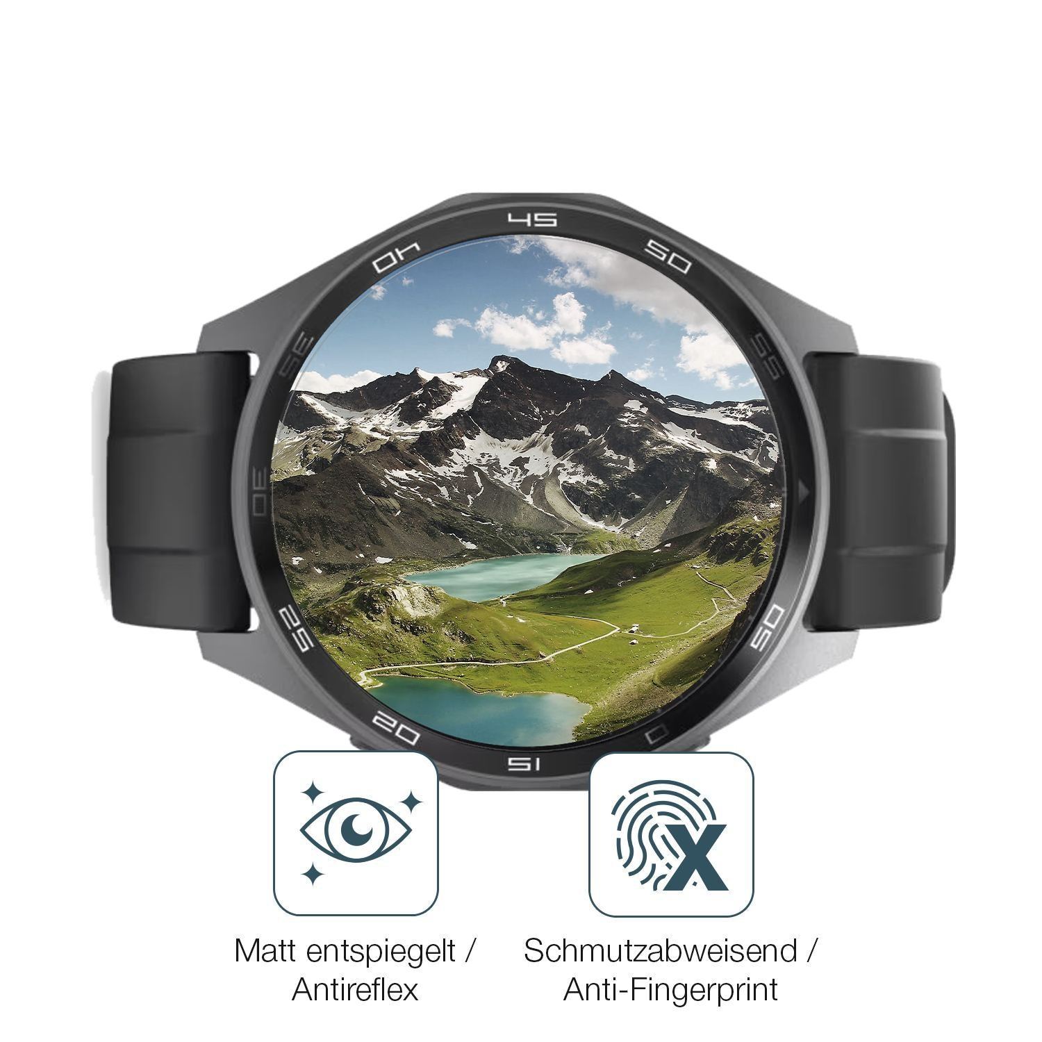 2x 9H Schutzfolie matt für Hama 7010 Smartwatch Pa (5)