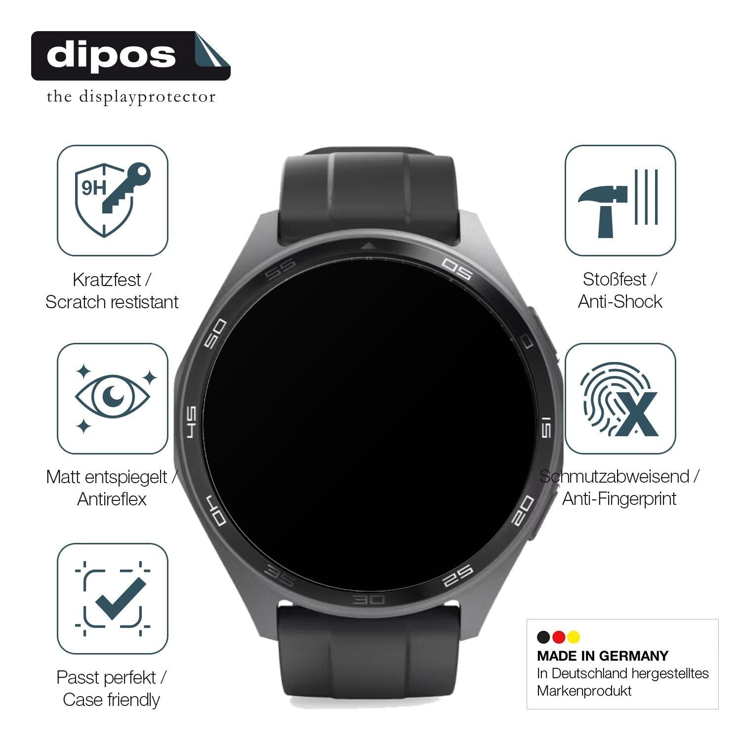 2x 9H Schutzfolie matt für Hama 7010 Smartwatch Pa (7)